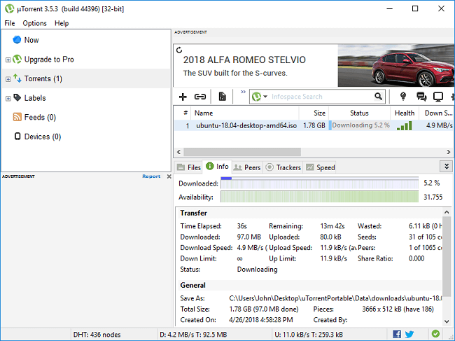 uTorrent Pro Portable for pc